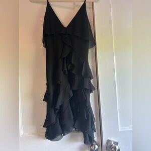 Black ruffle dress